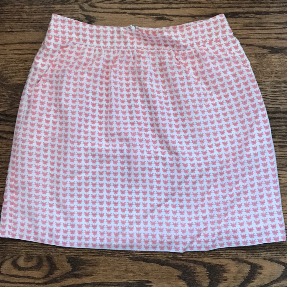 Elizabeth McKay butterfly floral silk skirt XS S